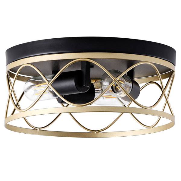 Mercer41 Honesty 3Light Vintage Dimmable Flush Mount Light Fixtures